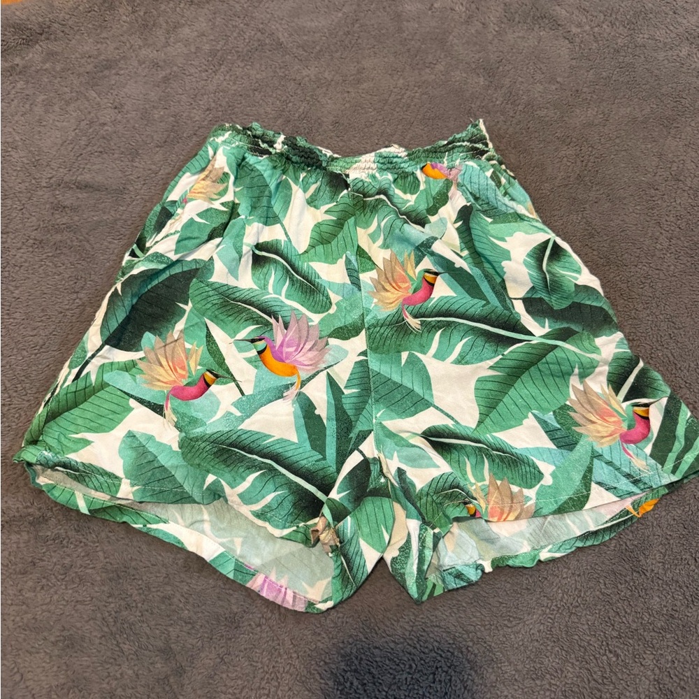 H&M Green Leaf Print Kids Shorts